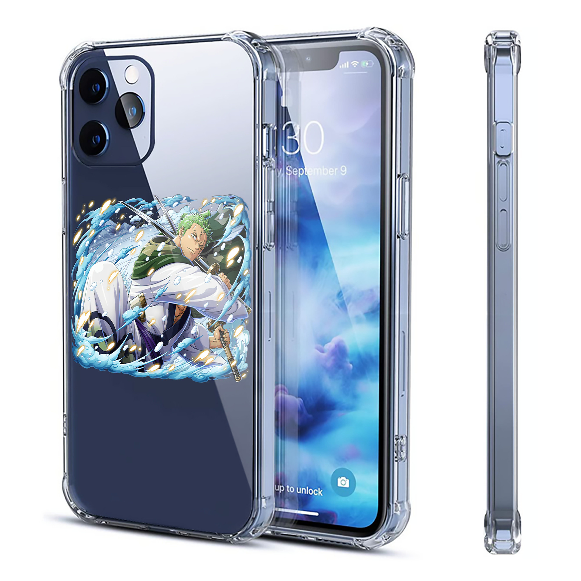 （画像用） ワンピース ロロノア・ゾロ ONE PIECE Roronoa Zoro 【iPhone 12シリーズ対応】透明スマホケース（クリアソフトケース）